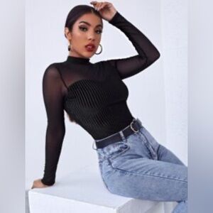 Women’s Elegant Black Long Sleeve Top